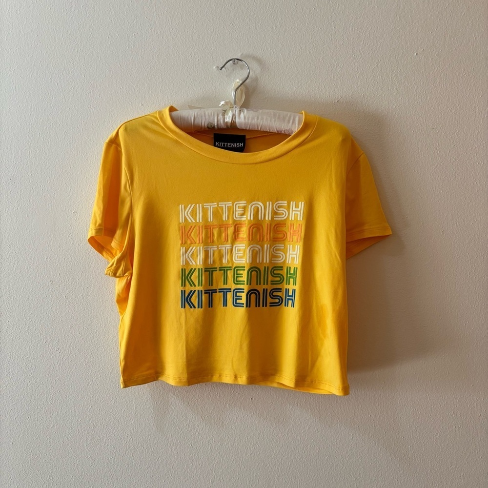 Kittenish Vibrant Yellow Cropped Tee-NWWT